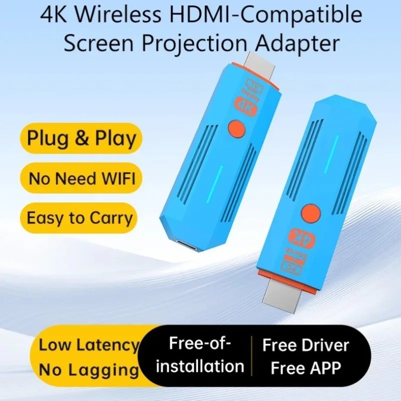 5.8G 4K 50M ไร้สาย HDMI-ใช้งานร่วมกับเครื่องส่งสัญญาณวิดีโอ Extender อะแดปเตอร์จอแสดงผล Dongle แบ่งป