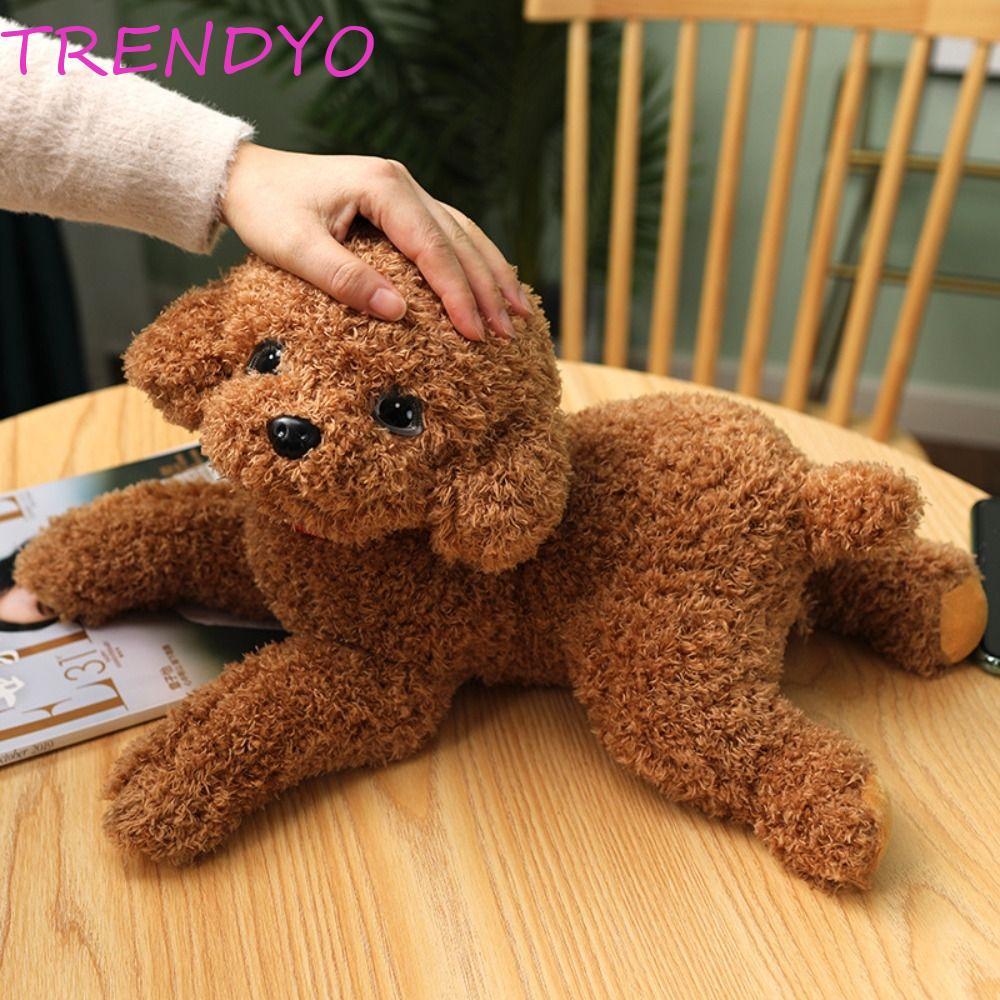 TRENDYO ของเล่นตุ๊กตาสุนัขยัดไส้ นุ่มน่ารักผมหยิก จําลองพุดเดิ้ล สําหรับเด็ก