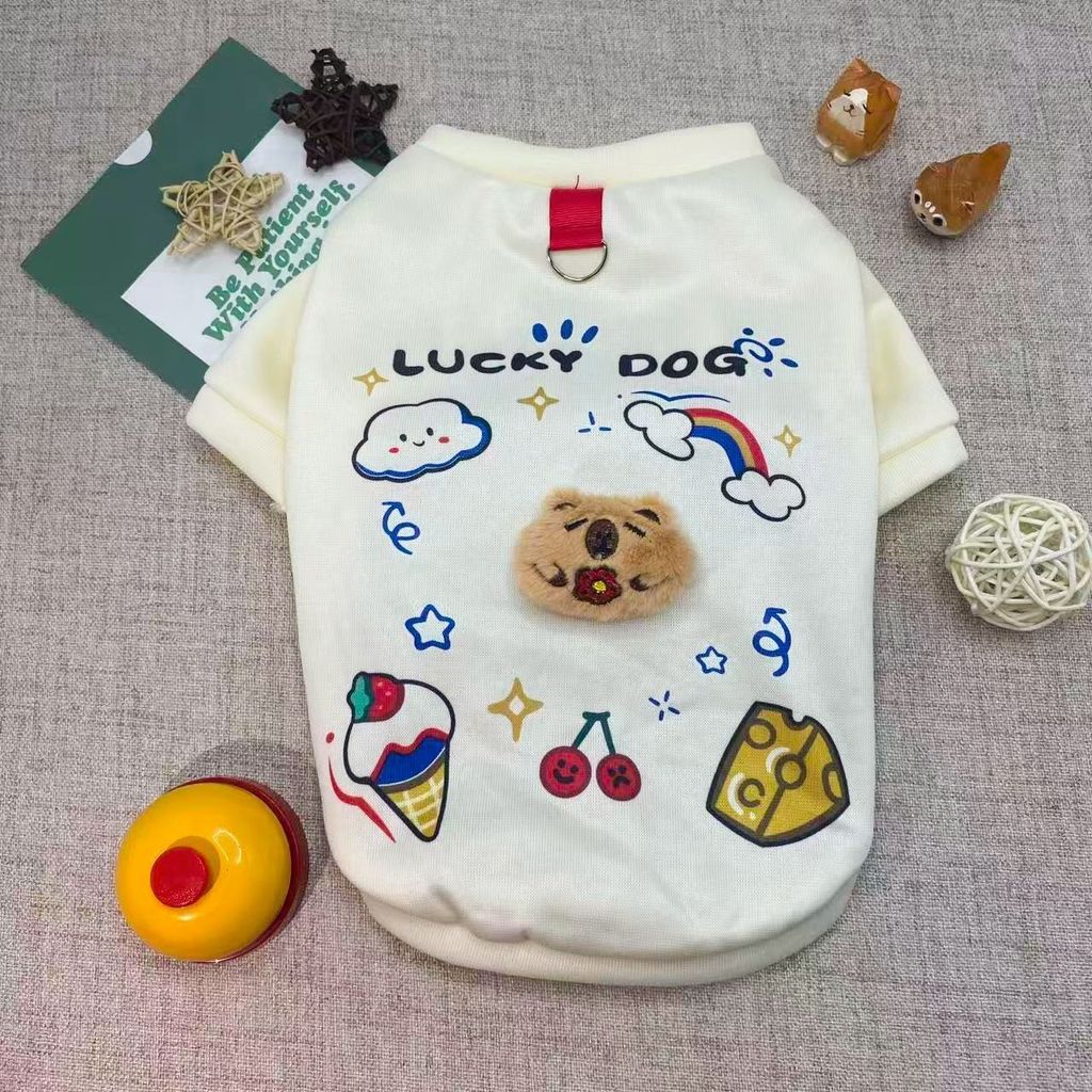 LUCKY DOG LUCKY Bear เสื้อสเวตเตอร์สัตว์เลี้ยง ตุ๊กตาหมีสามมิติ ตุ๊กตาหมีบาง Bichon Small DOG Cat