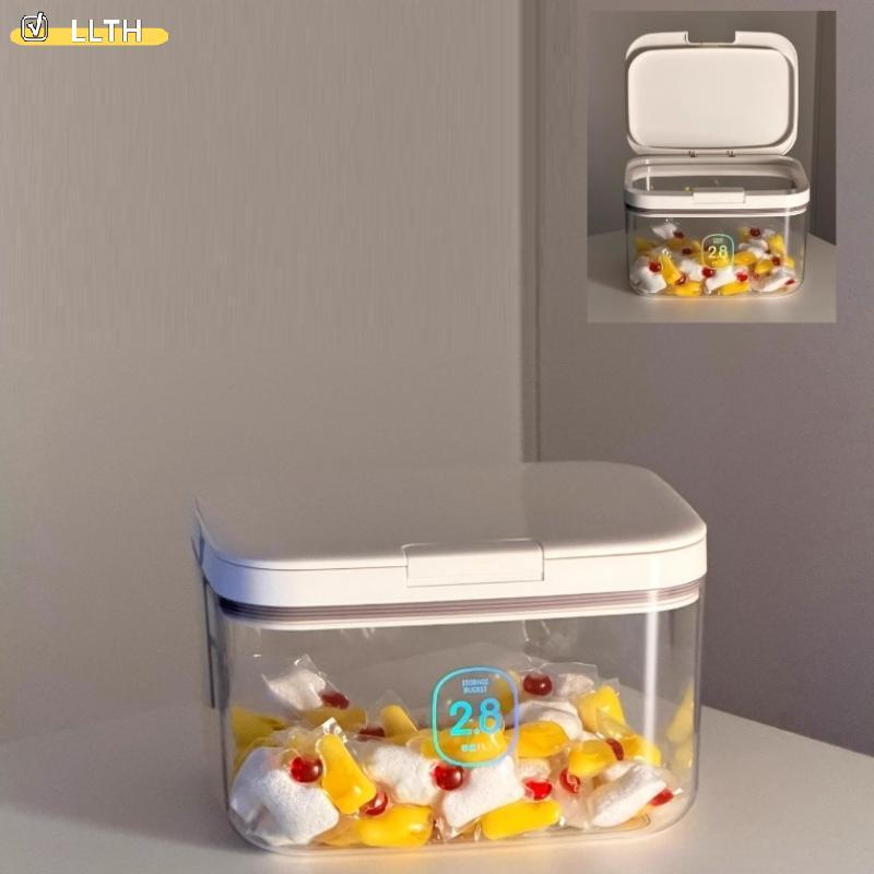 LLTH Laundry Pod Container, Laundry Pod Holder, Sealed And Automatic Pop-Up, Large Capacity Laundry 