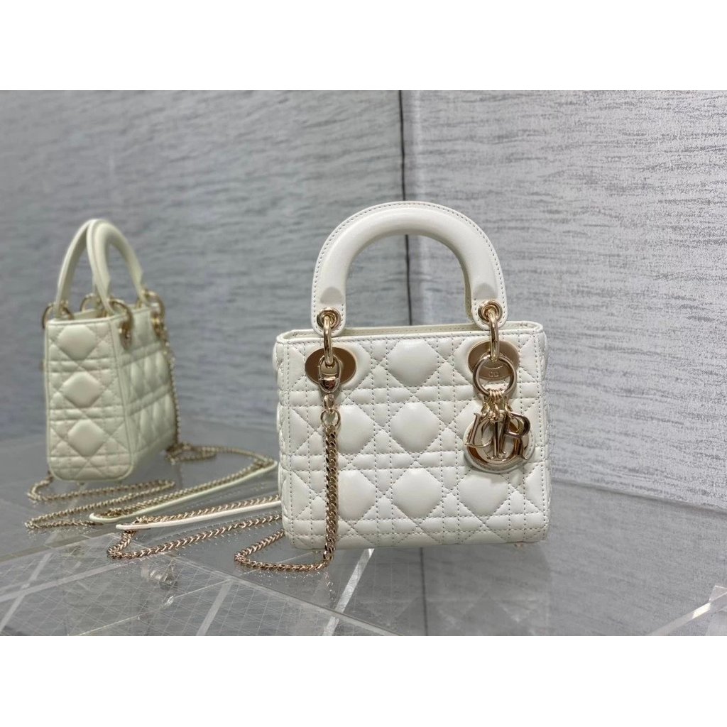Dior [Lady White Three Grid Dior]
