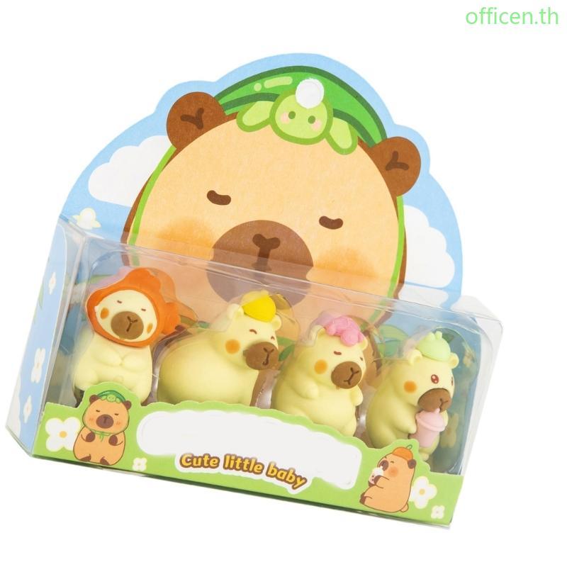 Cen 4 ชิ้นการ์ตูนสัตว์ยางลบ Easy Erasers ยางยางลบ Christmas Stocking Fillers สําหรับนักเรียนหญิงเกม 