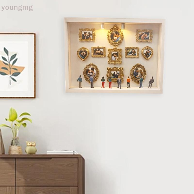 [YG] DIY Mini Museum Silhouette Box, Family Memory Photo Display Case Frame Silhouette Box With Ligh