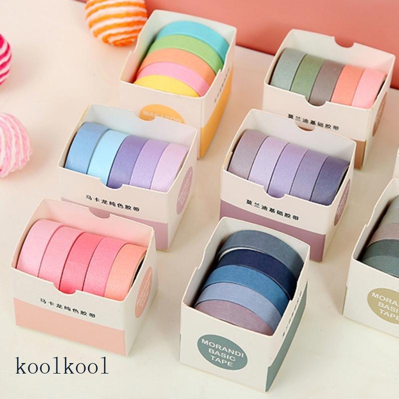 Kool 5Rols Journal เทปตกแต่ง 10mmX2M สําหรับ Scrapbooking Photo Album Journal Note