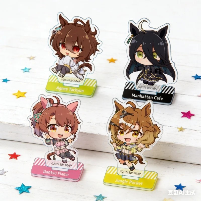 Standee อะนิเมะ Pretty Derby รุ่น Mica อะคริลิค Chibi โต๊ะเรียนตกแต่ง 10 ซม. Manhattan Cafe Agnes Tachyon ของขวัญอุปกรณ์เสริม