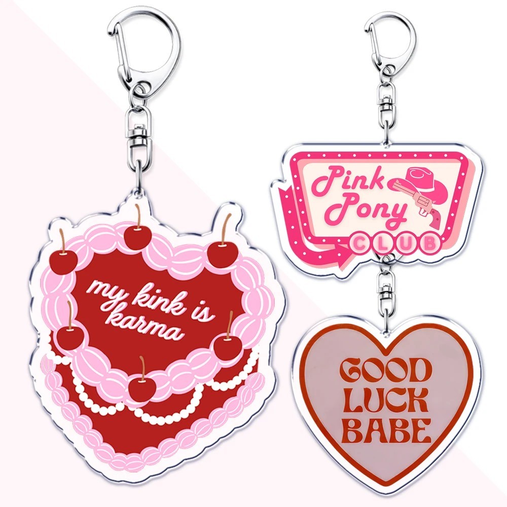 Chappell Roan Pink Pony Club โชคดี Babe Hot To Go รุ่นพวงกุญแจ micha แขวนกระเป๋าถืออุปกรณ์ตกแต่งของข