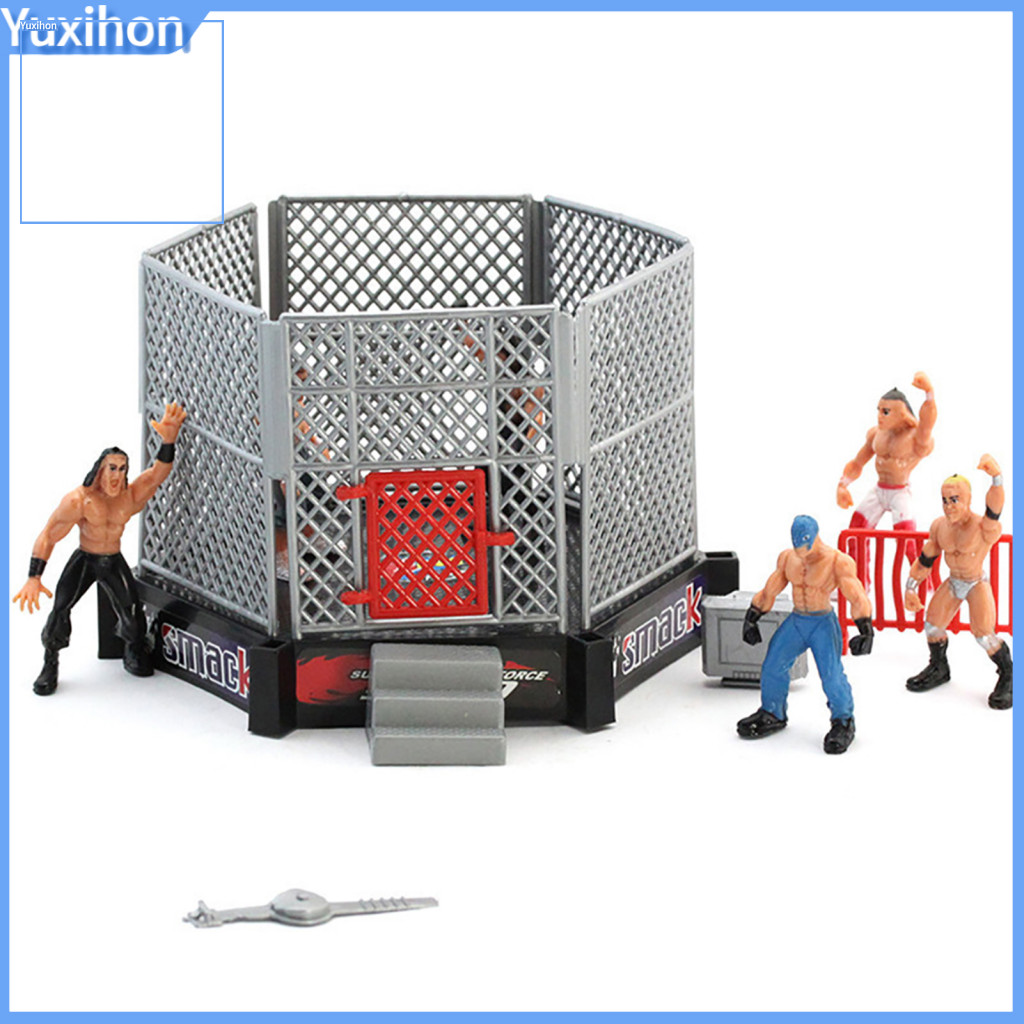 ยูซิฮอน| 1 ชุด Wrestling Playset ที่สมจริง DIY Mini Wrestling Action Figure Play ชุดสําหรับเด็ก