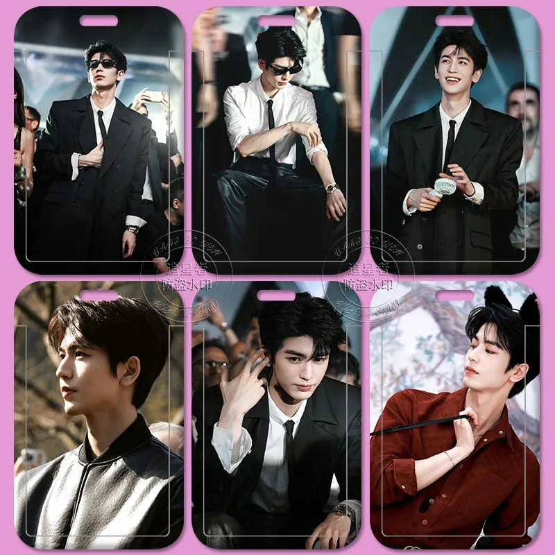 Zhang Linghe Star Slide Card Holder บัตรนักเรียน บัตรโดยสาร บัตรโรงงาน พร้อมเคสป้องกัน