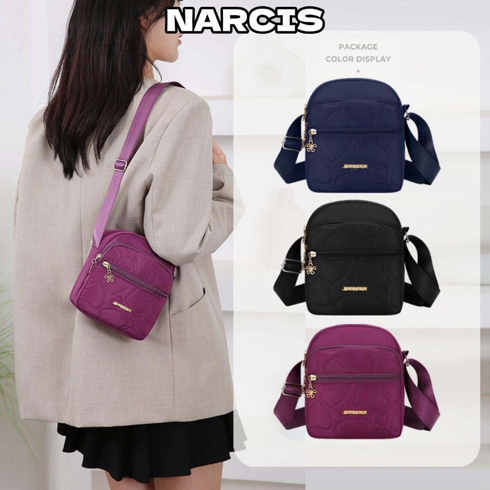 NARCIS Messengers Bag, Nylon Multi-Channel Small Square Bags, Fashion Multifunctional Crossbody Shou