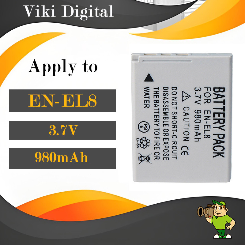 แบตเตอรี่ EN-EL8 สำหรับ Nikon กล้อง COOLPIXS1 S2 S3 P1 P2 S51 S50 S52 L2 S5 S6 S7