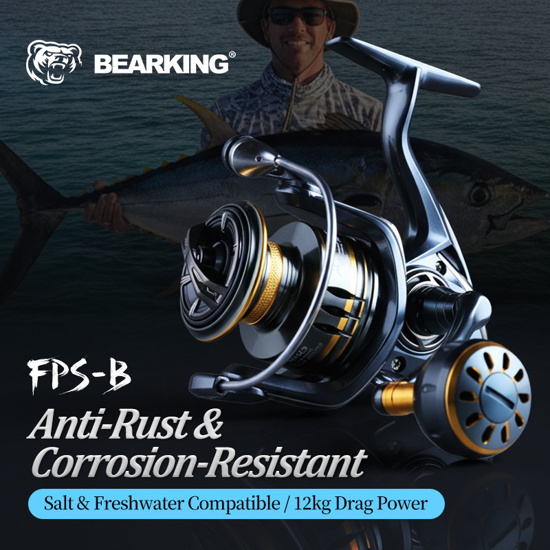 BEARKING FPS-B รอกตกปลาน้ําเค็มรอกตกปลา Jigging reel 1000-6000 9+1BB 5.2:1 ลากสูงสุด 12KG Water-Proo