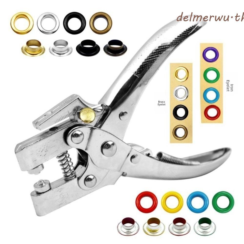 DELMERWU ชุดคีมเจาะรูตาไก่, ประหยัดแรงงานด้วย 100/200 ชิ้น Grommets ตาไก่เจาะ Grommet ชุดคีมตาไก่, เครื่องมือเจาะหนังอเนกประสงค์ระดับมืออาชีพสําหรับงานหนัก