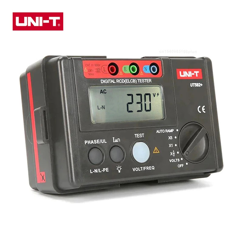 UNI-T UT582 PLUS RCD ELCB เครื่องทดสอบวงจรไฟฟ้า Professional AUTO RAMP เครื่องทดสอบสวิตช์ป้องกันการร