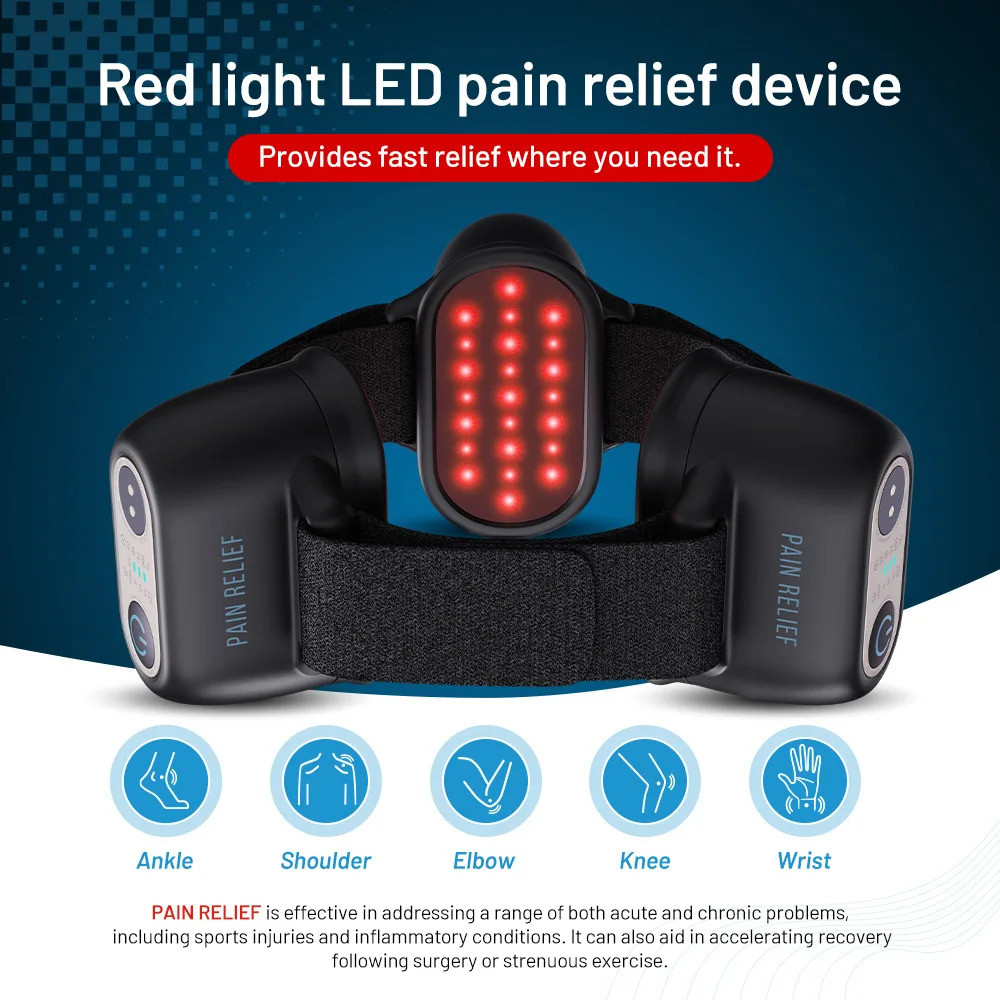 Professional 660nm 850nm อินฟราเรดกายภาพบําบัดเข่านวดสําหรับบรรเทาอาการปวดเครื่องทําความร้อนไร้สายอุ