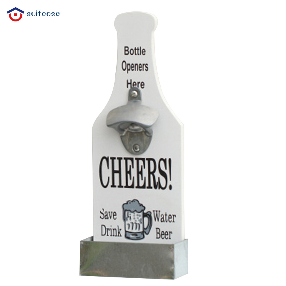 [SC] ไม้แขวนที่เปิดขวด Vintage Cap Remover ร้านอาหาร Wall Plaque Decor