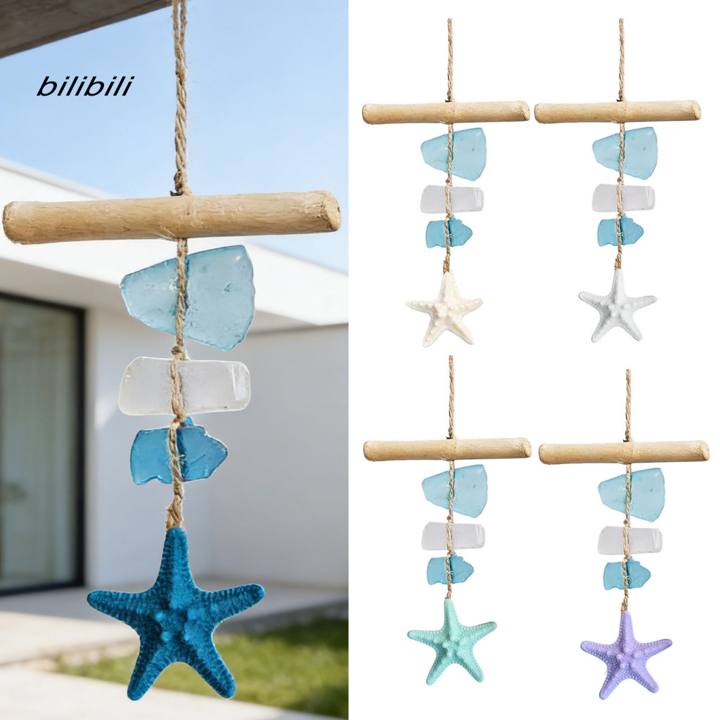 BIL Sea Glass Wall Decor Sea Glass Art Piece Handmade Bohemian Sea Glass ปลาดาวแขวนผนังตกแต่ง – Coas