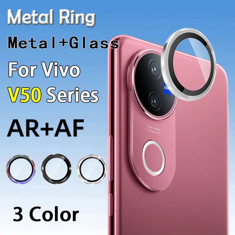 สําหรับ VivoV50 9D อลูมิเนียมกล้องเลนส์ Protector แหวนฝาครอบฟิล์มสําหรับ Vivo V50 กลับเลนส์กระจกนิรภัย Protector