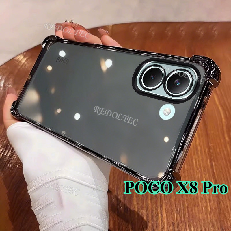 เคส POCO X8 Pro ดีไซน์ใหม่สี่มุมกันกระแทกปลอกใส Xiaomi POCO X8Pro POCOX8Pro โทรศัพท์นุ่มบางพิเศษฝาหลัง