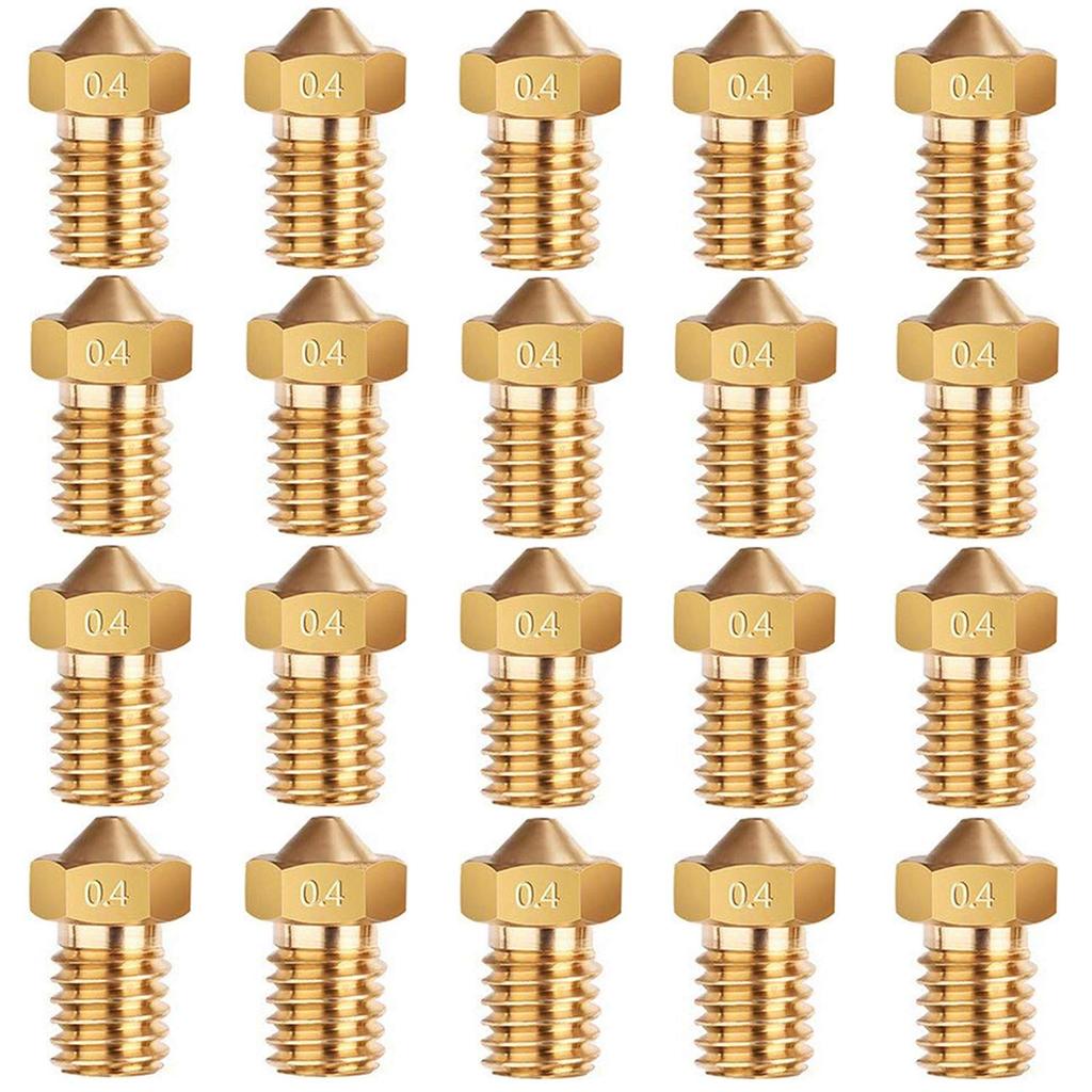 E3D หัวฉีด, ExcelFu M6 0.4 มม.หัวฉีดทองเหลือง Extruder หัวพิมพ์สําหรับ 1.75 มม. Filament E3D V5-V6 3