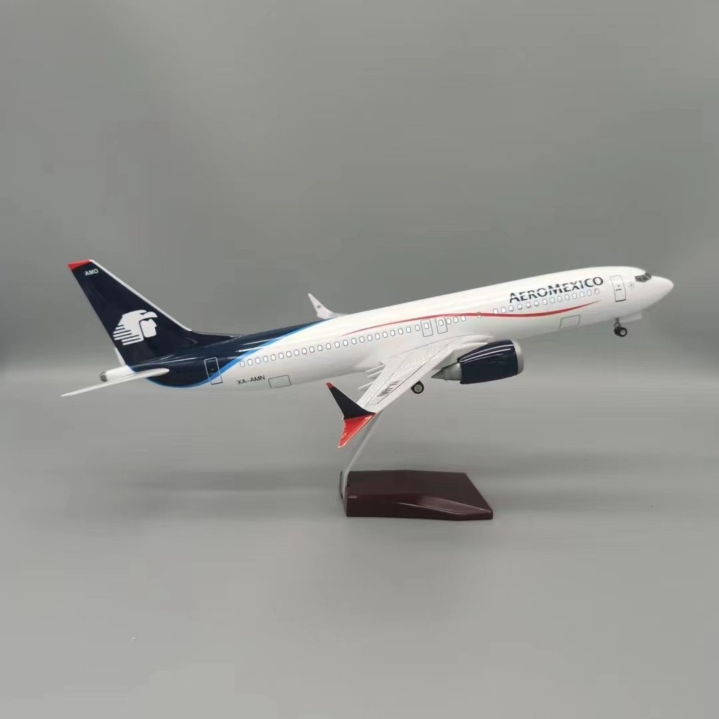 47 ซม. เครื่องบินเรซิน B737Max8 เครื่องบินโดยสารพร้อม Landing Stand เครื่องประดับตกแต่งห้องนั่งเล่น