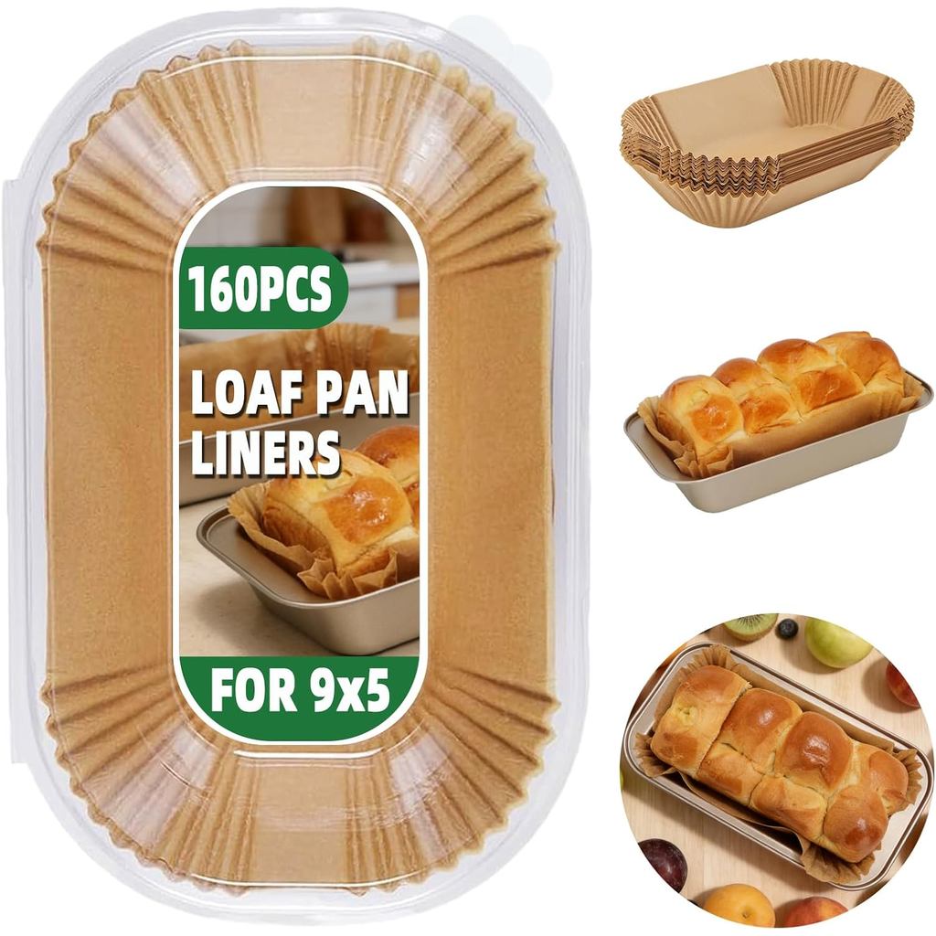 Parchment Pan Liners,160pcs ขนมปัง PAN Liners สําหรับเบเกอรี่ 9x5 นิ้ว,กระทะ Loaf Parchment Liners,N