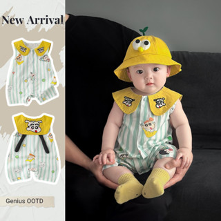 บอดี้สูทเด็กแขนกุด ขนาด 0-24 เดือน ระบายอากาศได้ดี มาพร้อมผ้…