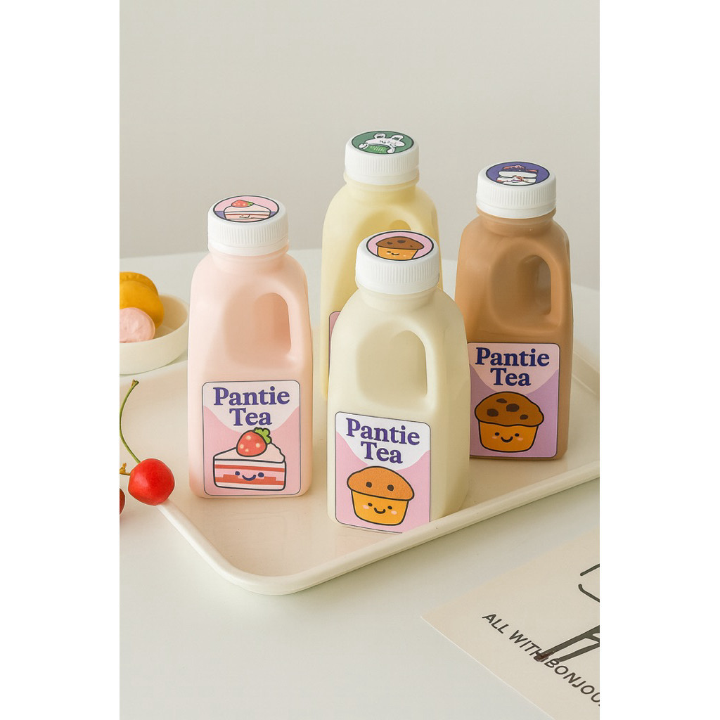 ขวดพลาสติก PP ทนความร้อน ทรงถังนมฝาขาว ขนาด 300 - 500 ml ขวดใส่ชา ขวดกาแฟ ขวดชาผลไม้ ขวดชานมไข่มุก ขวดของชำร่วย