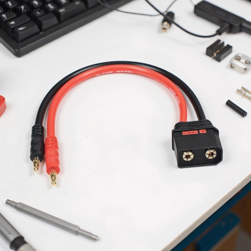 MAU ชาย 4 มม.Bullet Banana Plug สายชาร์จ 10AWG 30 ซม. QS8 Heavy Duty สายชาร์จตะกั่ว CEY
