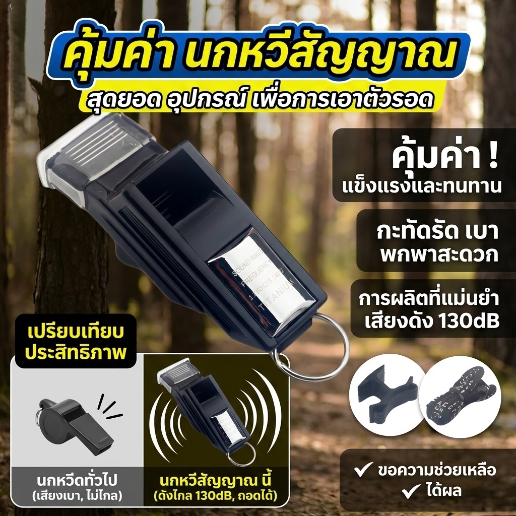 🔥ราคาต่ำสุด🔥นกหวีดความถี่สูงสำหรับการเอาตัวรอดกลางแจ้ง/ นกหวีดกีฬา นกหวีดฉุกเฉิน เสียงดัง นกหวีดพร้อมเชือกเส้นเล็กง