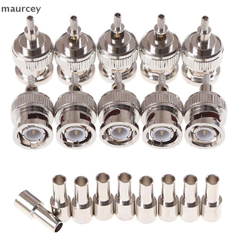 MAU 10 ชิ้น BNC ชายปลั๊กหน้าต่าง crimp RG316 RG174 RG179 LMR100 สายเชื่อมต่อ CEY