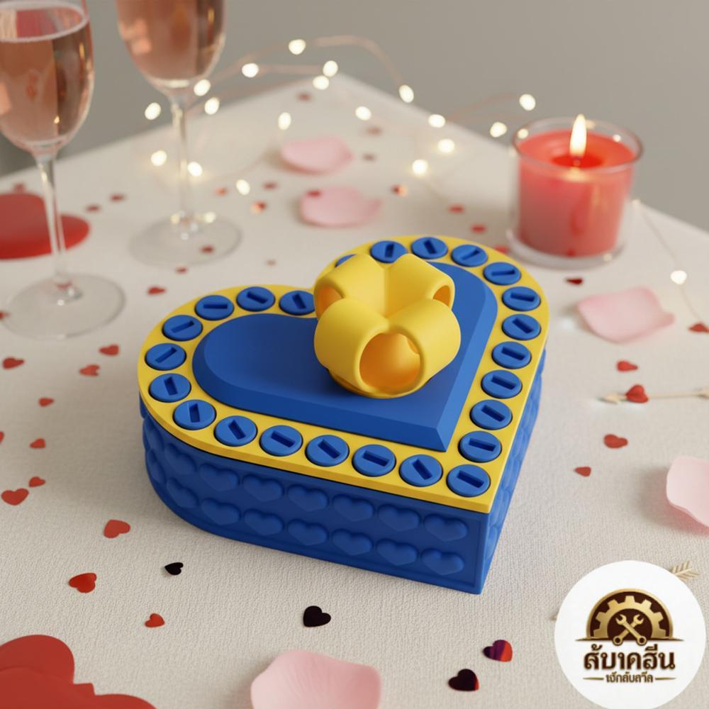 [Elizabeth1.th] Heart Shaped 3D พิมพ์ตลก Gag ของขวัญ Prank Case พร้อมสกรู Annoying Nested กล่องของขว