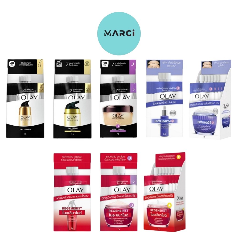 [แบบกล่อง] Olay Total Effects 7In1 Serum / Day Cream / Night Cream / Regenerist / Retinol24 [6 ซอง/ก
