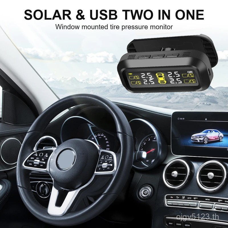 ระบบตรวจสอบความดันยางรถ Tyre Pressure Monitor Tyre Pressure Alarm พร้อม 4 เซ็นเซอร์ภายนอก LSLY