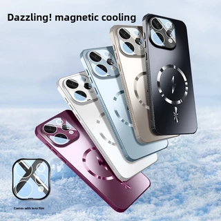 YYN เคสสําหรับ Vivo V70 Casing พร้อมฟิล์มเลนส์ การกระจายความร้อน แฟลช ดูดแม่เหล็ก เคสโทรศัพท์กันกระแทก เคสแข็ง