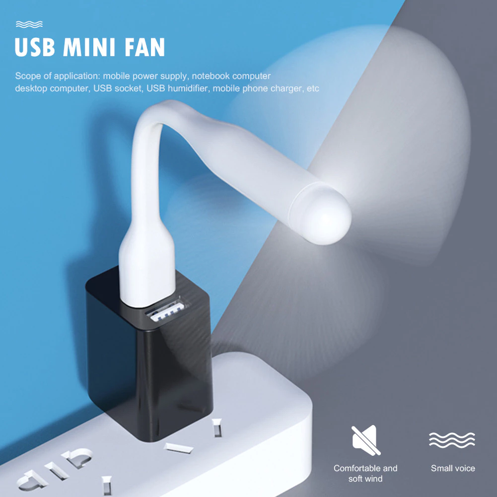 พัดลม USB แบบยืดหยุ่น สำหรับ Power Bank แล็ปท็อป PC thumbnail 3