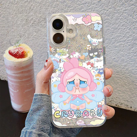 เคสโทรศัพท์ลายเด็กทารกร้องไห้ เคสคุณภาพสูง มีประกายวิบวับ สะดุดตา กันกระแทก สำหรับ iPhone 16/15/14/13/12/11 Pro Max