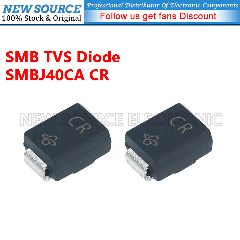 [20-100 ชิ้น] SMBJ40CA CR SMB TVS Diode SMD Transient แรงดันไฟฟ้า Suppessor Diode แหล่งใหม่