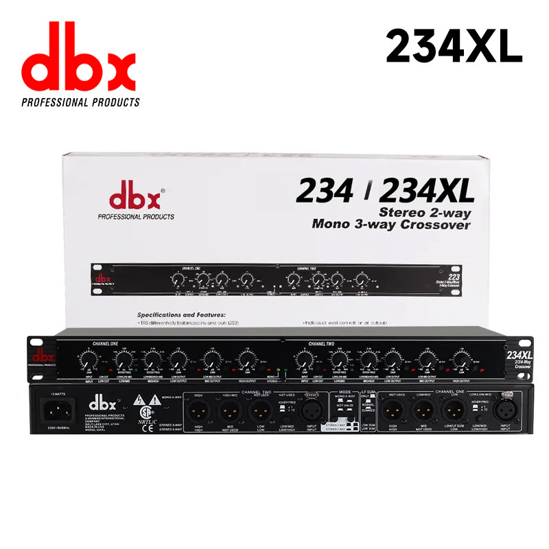 Dbx 234XL สเตอริโอ 2-Way / Mono 3-Way Professional Audio Crossover, Balanced XLR I/O, Precision ความ