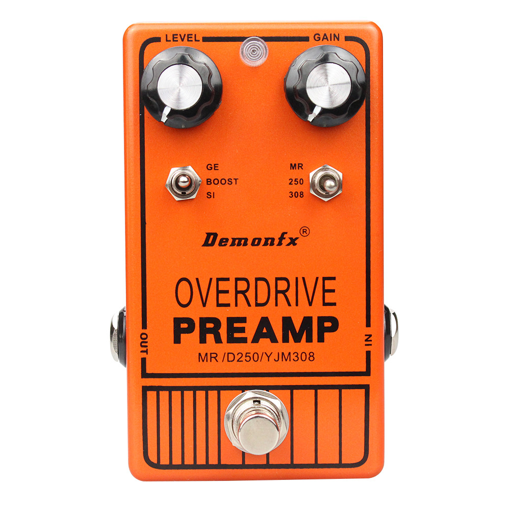 Demonfx ใหม่ YJM308 กีตาร์เหยียบ DOD250 MXR Overdrive Distortion DOD 308 In one เหยียบสอง toggle