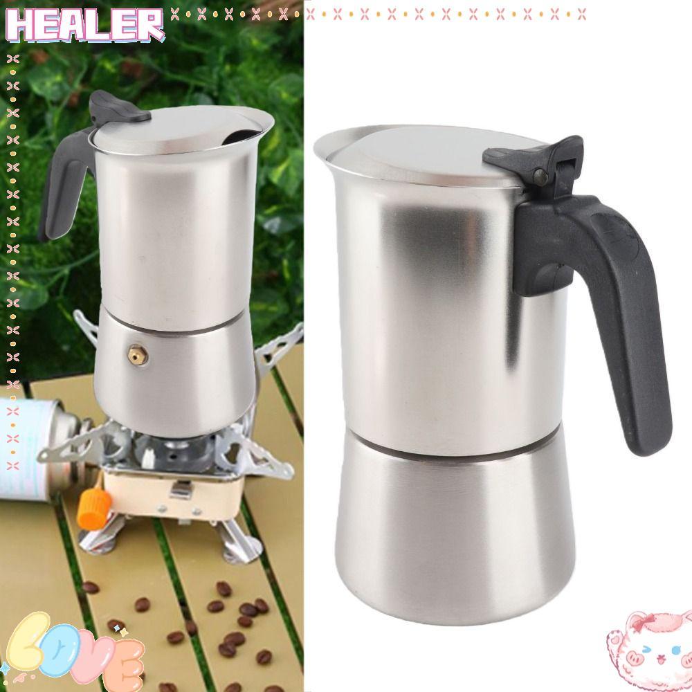 เฮเลอร์ เครื่องชงกาแฟเตาตั้งพื้นวาล์วคู่ 304 สแตนเลส โมก้า หม้อ, อุปกรณ์กาแฟ 2-4 ถ้วยความจุ 200 มล ความจุหม้อกาแฟชงด้วยมือชงกา