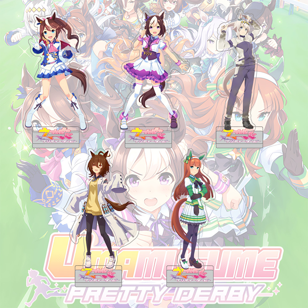 Uma Musume Pretty Derby Anime Acrylic Stand Jewelry พวงกุญแจ Oguri Cap, Clear Bliss, Agnes Tachyon, 