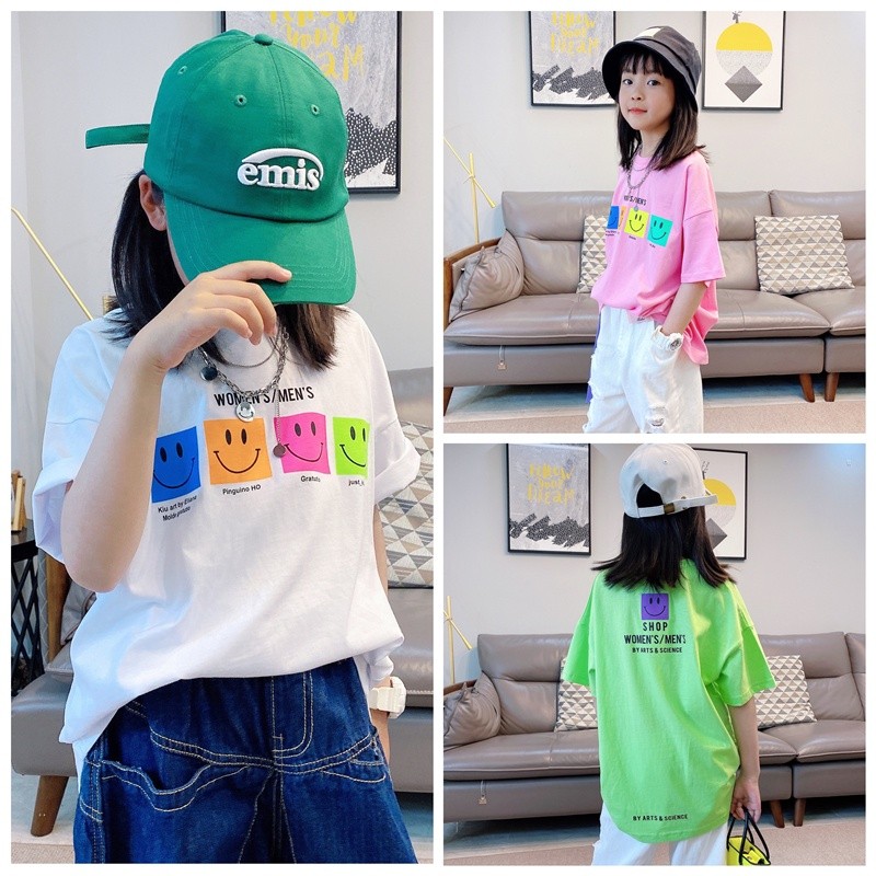 CODNew 2-14 ปีผ้าฝ้าย 100% พิมพ์ Unisex Tshirt เด็กแขนสั้นเด็กชายเด็ก Kanak-Kanak budak lelaki Perem