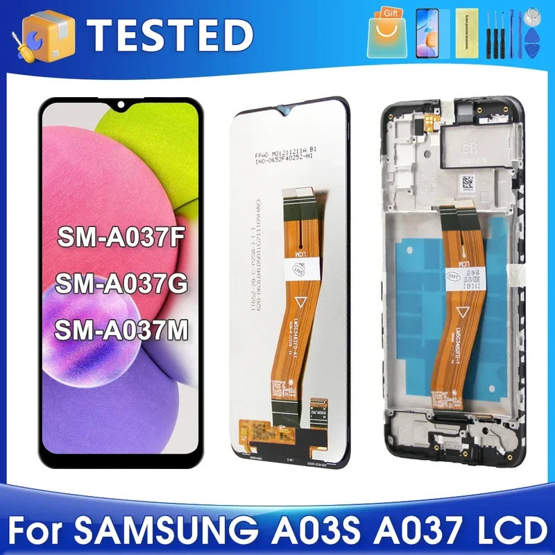SAMSUNG OEM 6.5A03SสําหรับSamsungสําหรับA037F A037M A037G A037U A037WจอแสดงผลLCD Touch Screen Digiti