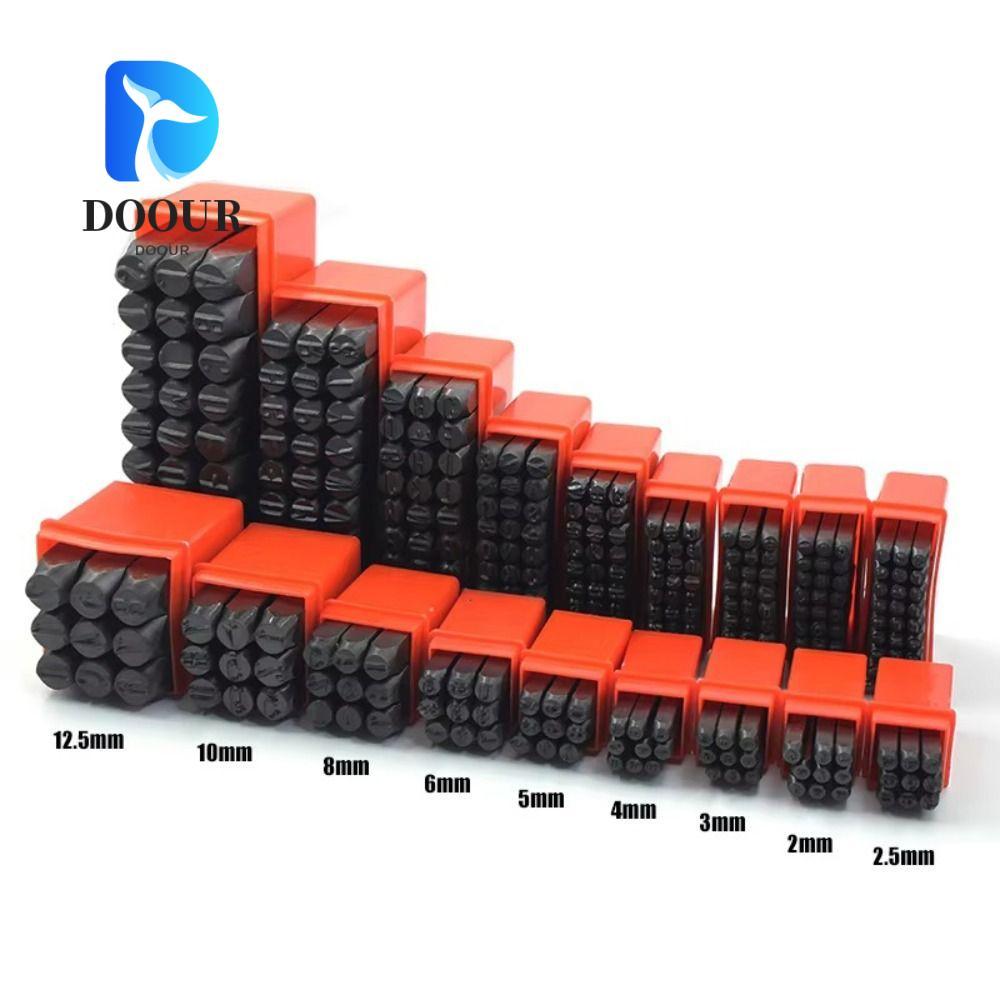 DOOUR Letter & Number Stamp Punch, Steel With Plastic Digital Letter Stamp, Punch Tools 3-12.5 mm Nu