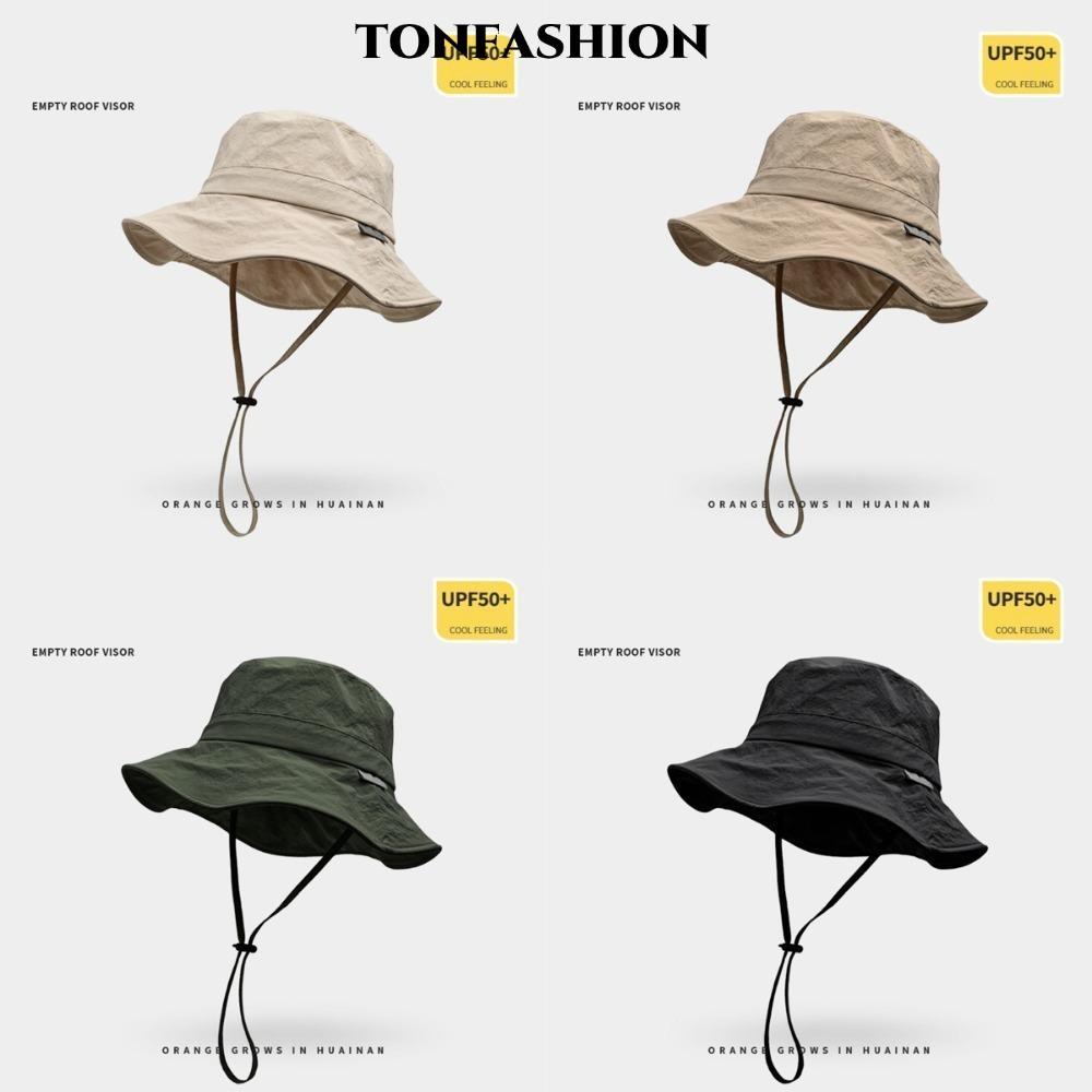 TONFASHION หมวกบักเก็ต ปรับขนาดได้ แฟชั่นล่าสุด กันน้ำและป้องกันแสง UV เหมาะสำหรับการตกปลากับทุกกิจกรรมกลางแจ้ง