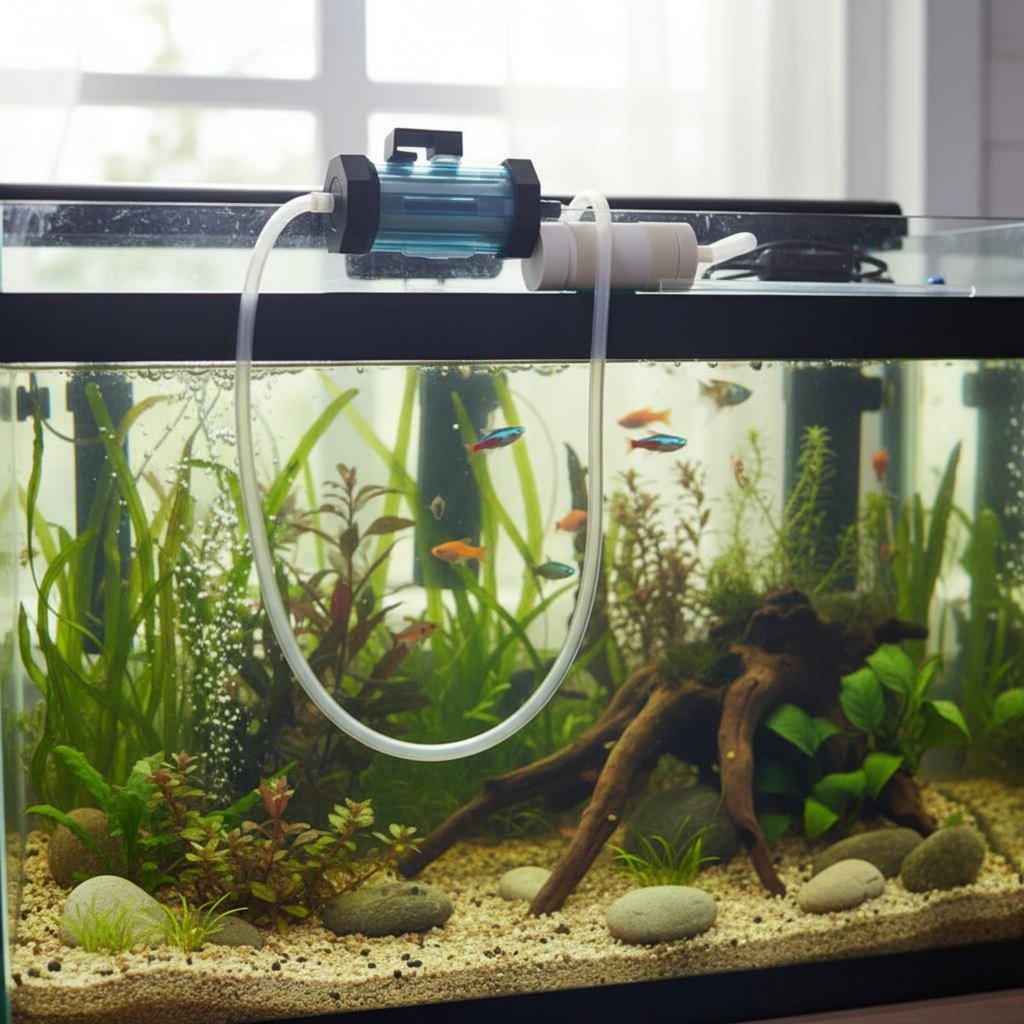Self-Priming Aquatic Aquarium Pump แรงดันไฟฟ้าต่ําปลอดภัย Aquatic Aquarium Waste Remover ทําความสะอา