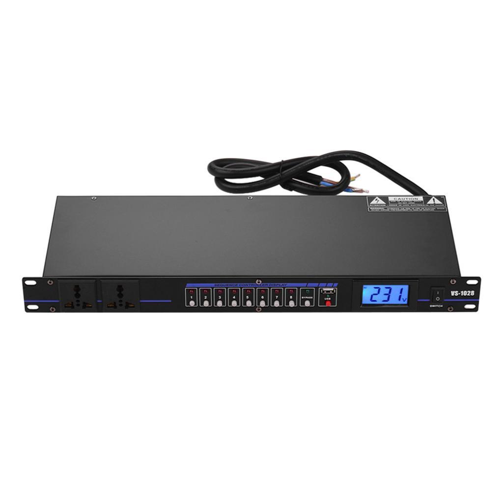 Meyishop VS-1028 10-outlet Rack Mount Power Sequence Controller Conditioner Surge Protector Supply R