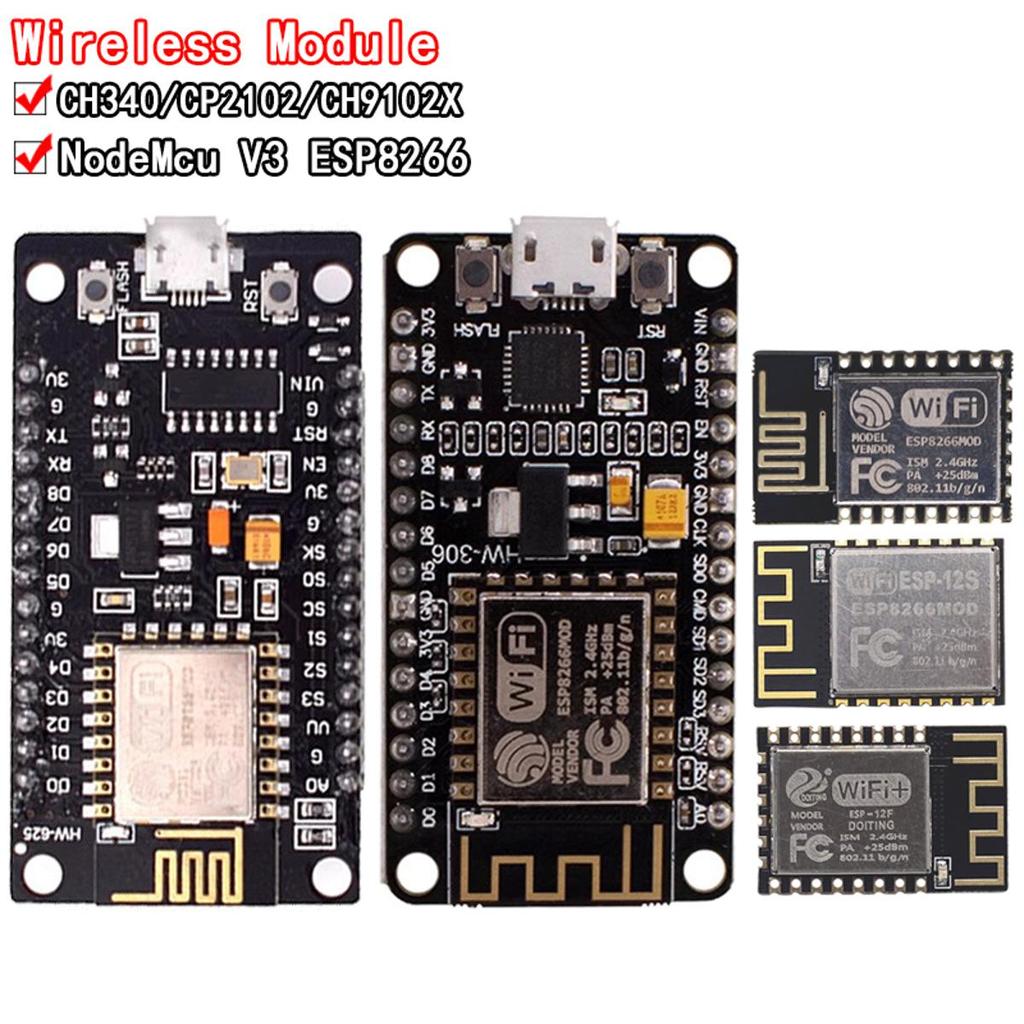 โมดูลไร้สาย CH340/CP2102/CH9102X NodeMcu V3 V2 Lua WIFI อินเทอร์เน็ตของสิ่งที่ Development Board ตาม