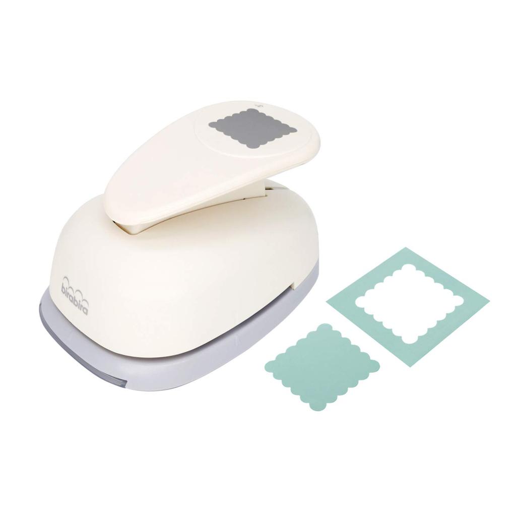 Bira Craft 2 1/4 "x2 1/4" Scalloped Square Lever Action Craft Punch สําหรับกระดาษ Crafting Scrapbook