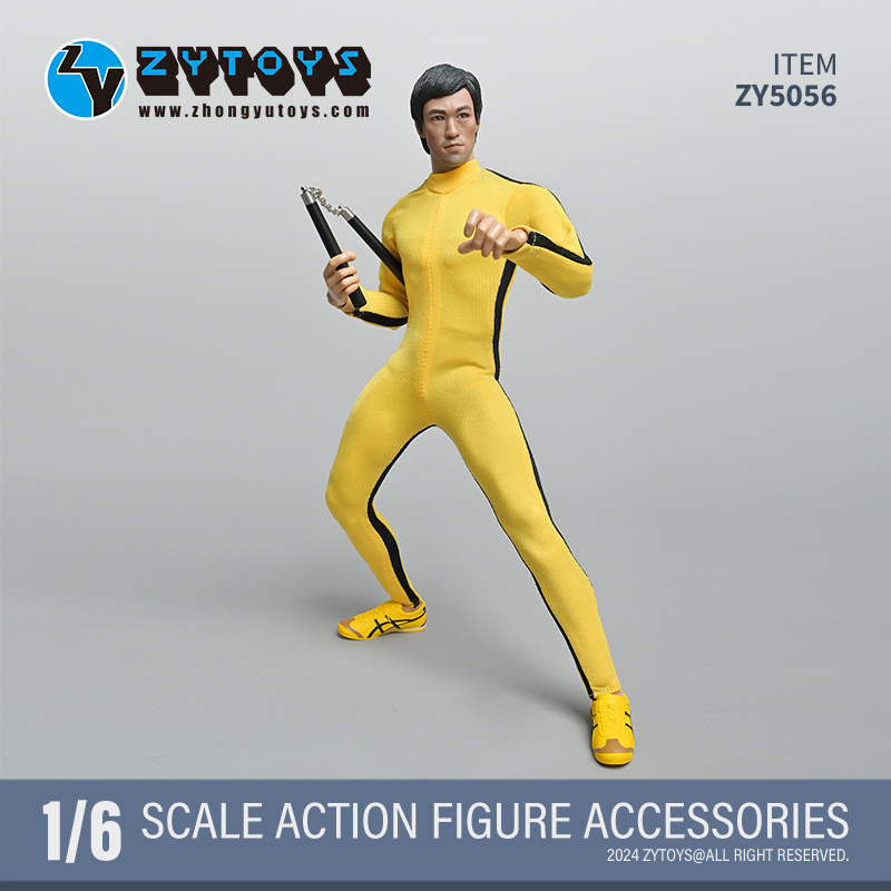 ZYTOYS1/6Yellow Kung Fu Outfit Kung Fu Soldier Bruce Lee Yip Man action figure clothing model ZY5056